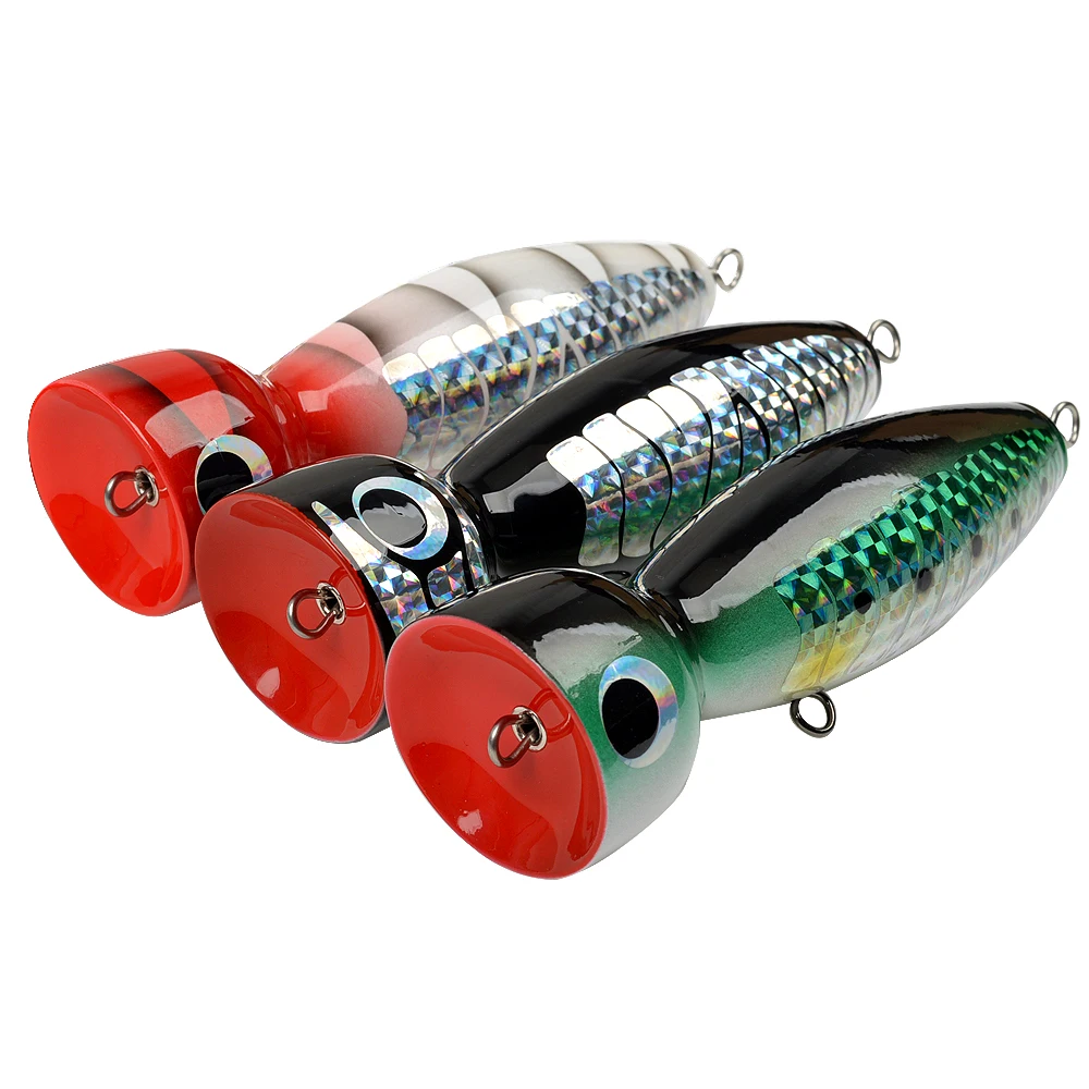 GTFC Skipjack Hand Made Hard Wooden Popper Big Game Top Water Heru Lure