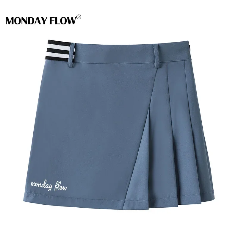 Monday Flow Summer Women Fitness Golf Skirt High-waisted Pleated Tennis Skirt Running Breathable Golf Tennis Shorts
