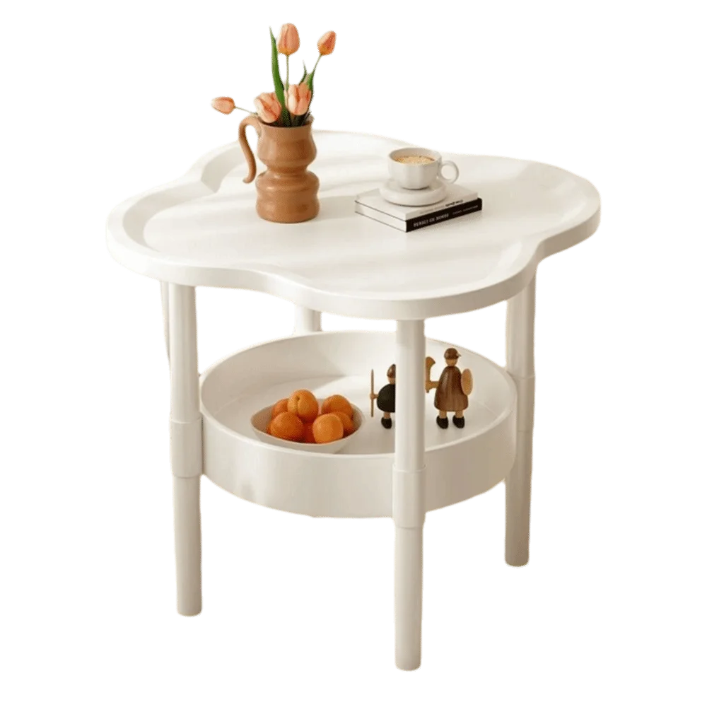 Tavolino Laterale Trendy 40x40CM in Plastica con Vano Portaoggetti - immagine 2