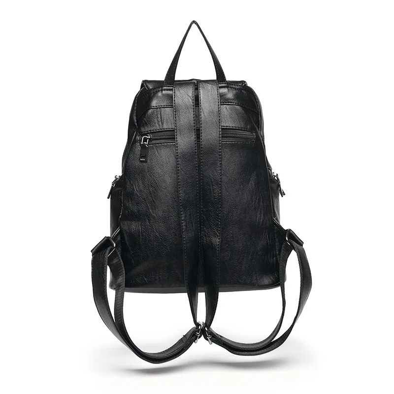 Fashion Soft Leather Women's Backpack Casual Travel Backpack Large Capacity Student School Bag For Ladies