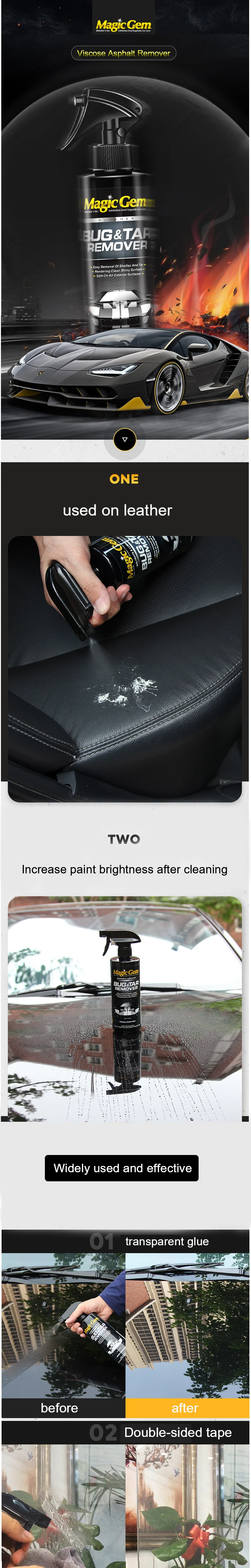 236ml Car Cleaning Product Waterproof Spray Quicking Quickly Remove Pollutants Asphalt Viscose Hydrophobic Car Wash Accessories paint cleaner for car