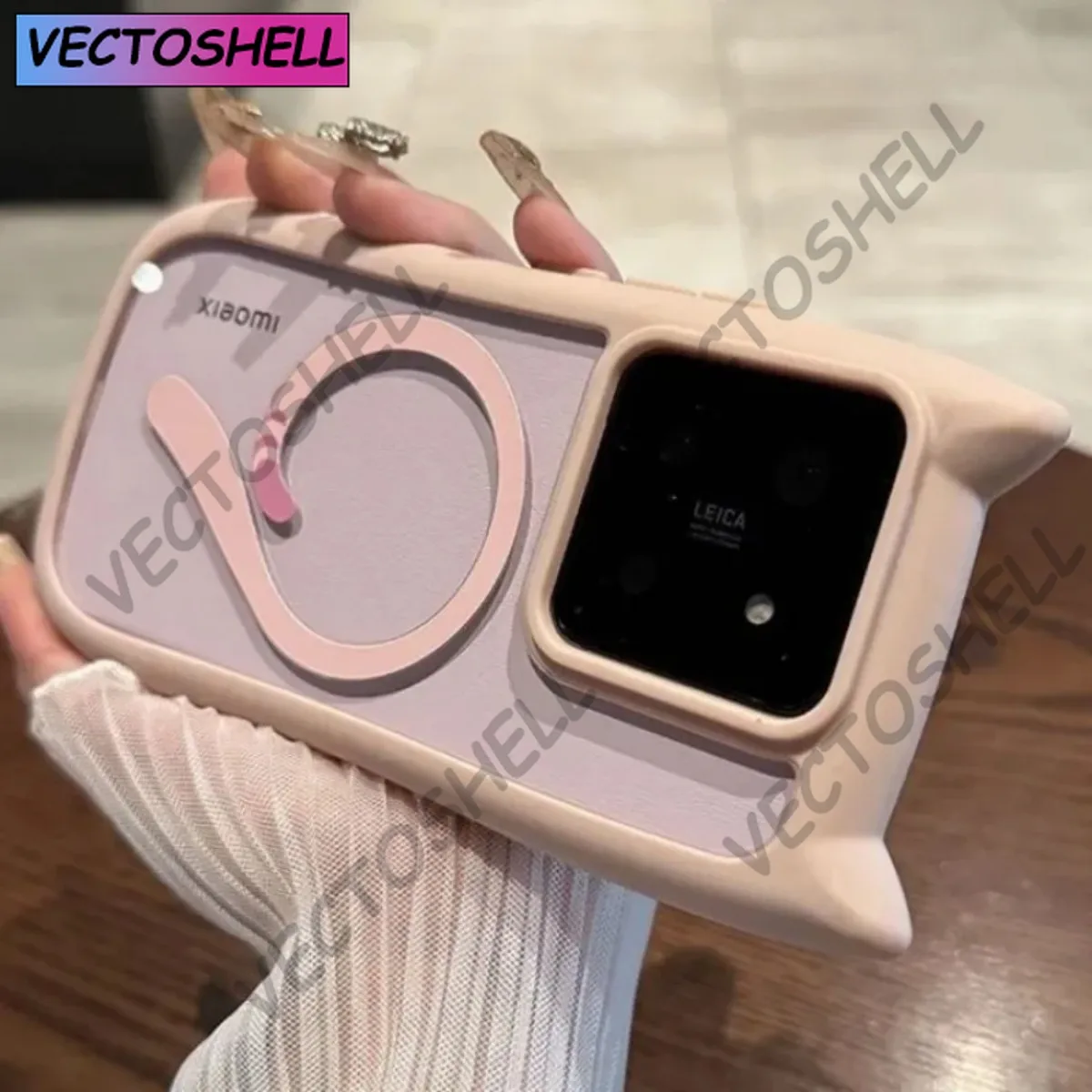 Luxury Magnetic Cat Ear Clear Case - Shockproof & Wireless Charging Cover
