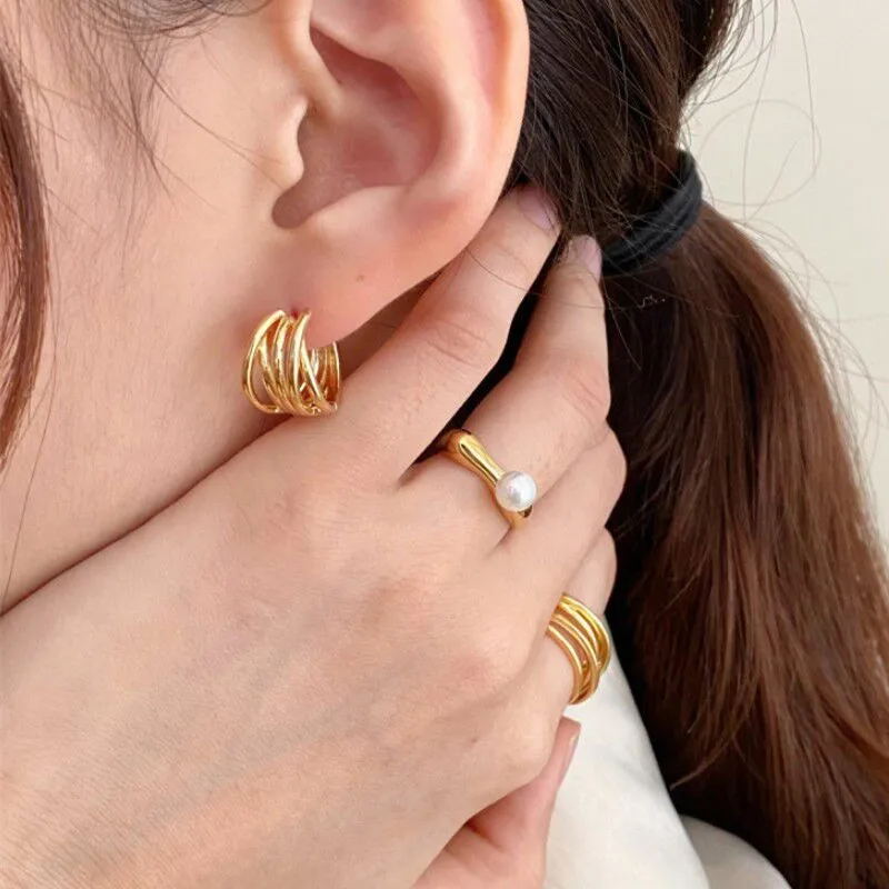 VOQ Silver Color Elegant Pearl Adjustable Ring Female Girl New Korean Fashion Fine Jewelry Gift Party pearl finger ring fashion rings fashion ring finger rings