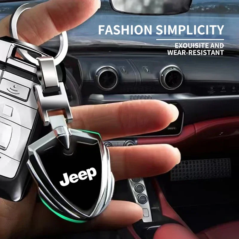 Fashionable 3D Metal Car Key Rings Keyring Keychain For Jeep Renegade Wrangler Gladiator Grand Cherokee Compass Accessory