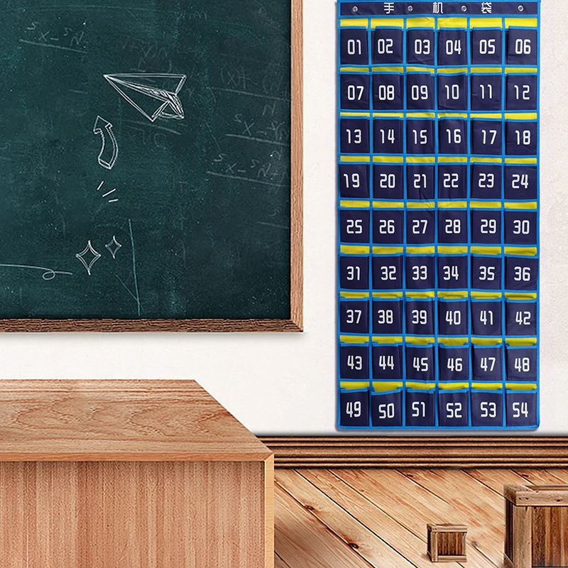 휴대용 휴대 전화 보관 파우치, 기숙사 교실 벽 문짝 걸이식 가방 물건, 48 54/60 포켓, 18, 24, 30/36 