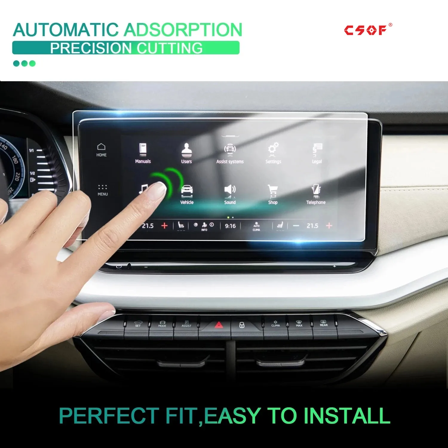 

For Skoda Octavia MK4 10 Inch 2020 Car Multimedia Radio Display Auto Interior Accessories Tempered Glass Protective Film