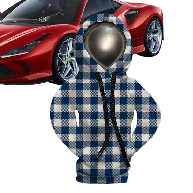 Car Shifter Hoodie Plaid Patterns Car Shift Hoodie Cover Shifter Stick Protector Dustproof Cover Gear Shift