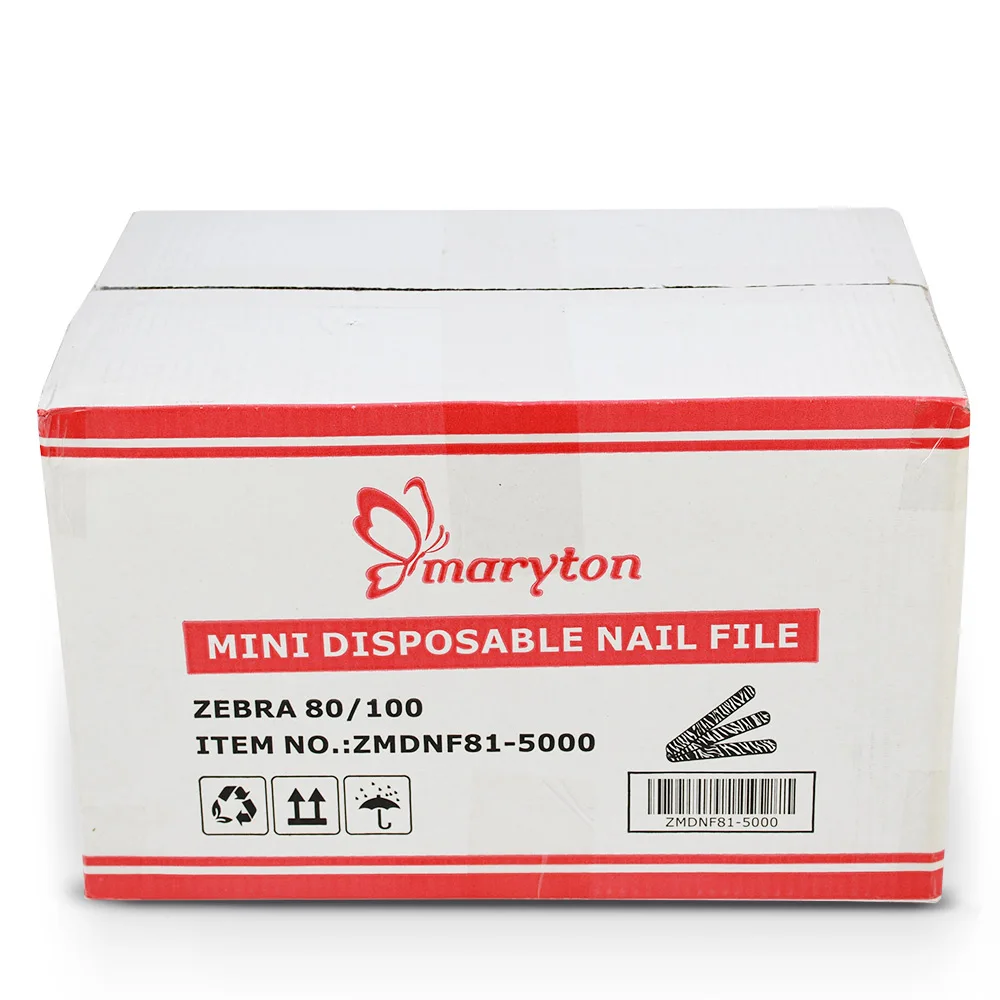 5000Pcs/Carton Mini Nail File 80/100 Grit Disposable Nail Buffer Files