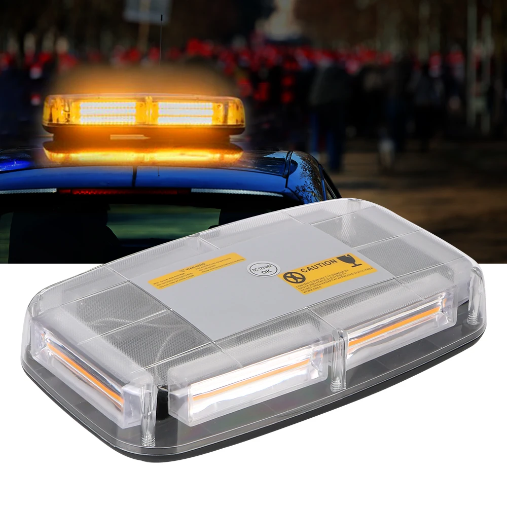 

Vehicle Roof Flashing Beacon DC12~24V Car Strobe Warning Light Police Flasher Yellow LED COB Ceiling Lamp Emergency Signal Lamp