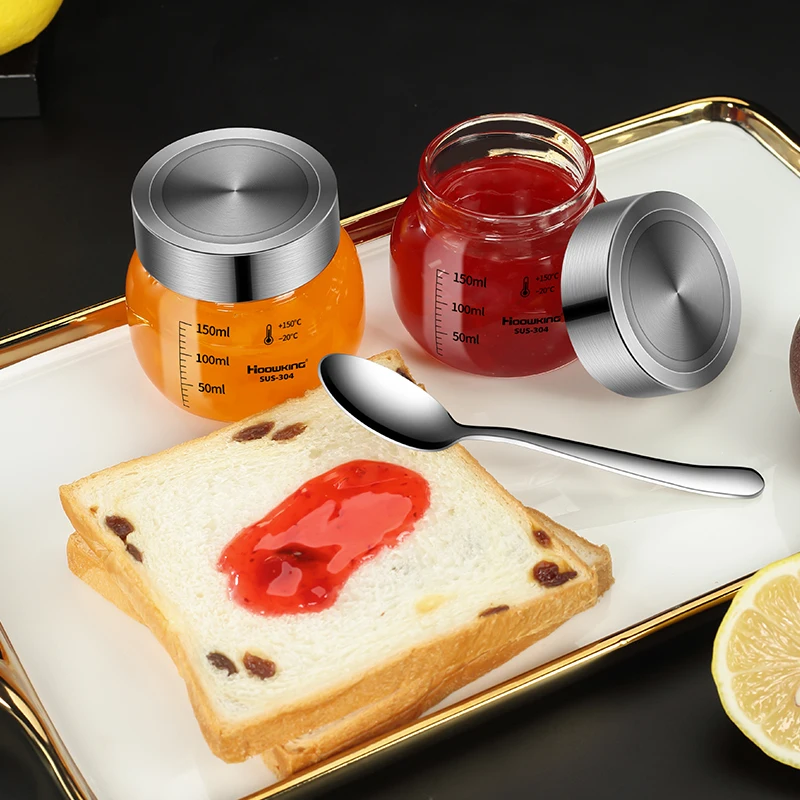 High Borosilicate Glass Airtight Jar Moisture Proof Coffee Tea Candy Jar Kitchen Spice Tank Honey Jam Tank Glass Containers Pot