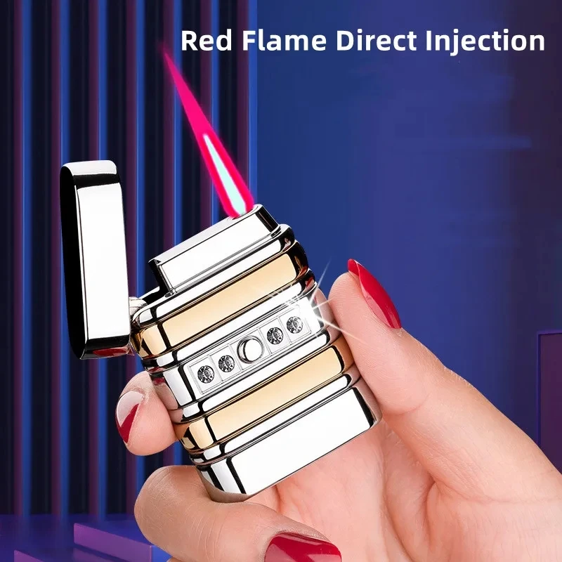 New Individualized Electronic Induction Ignition Windproof Direct Flame  Butane Gas Lighter Smoking Accessories Gadgets for Men - AliExpress