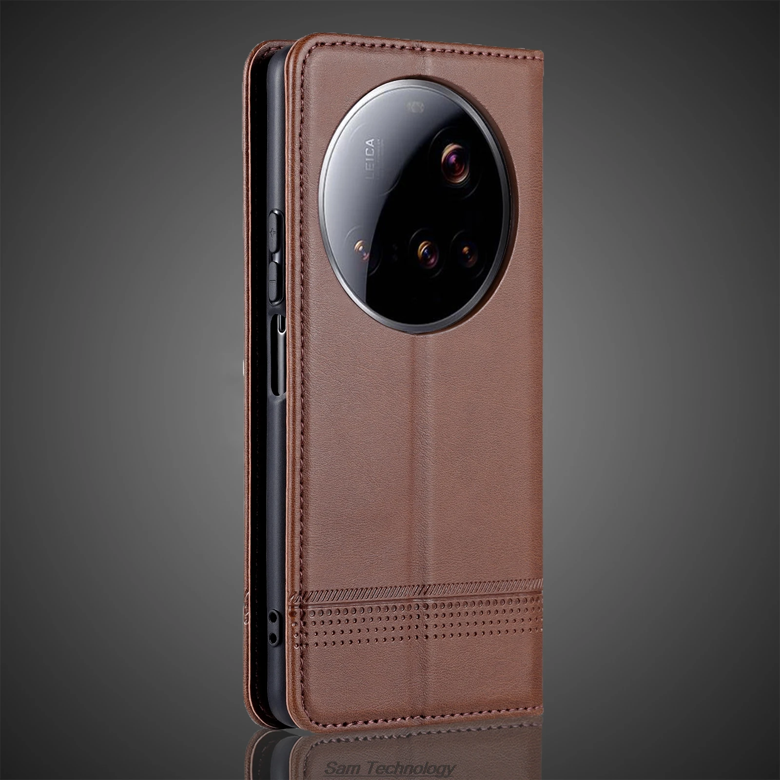 Deluxe Magnetic Leather Flip Cover Protective Case