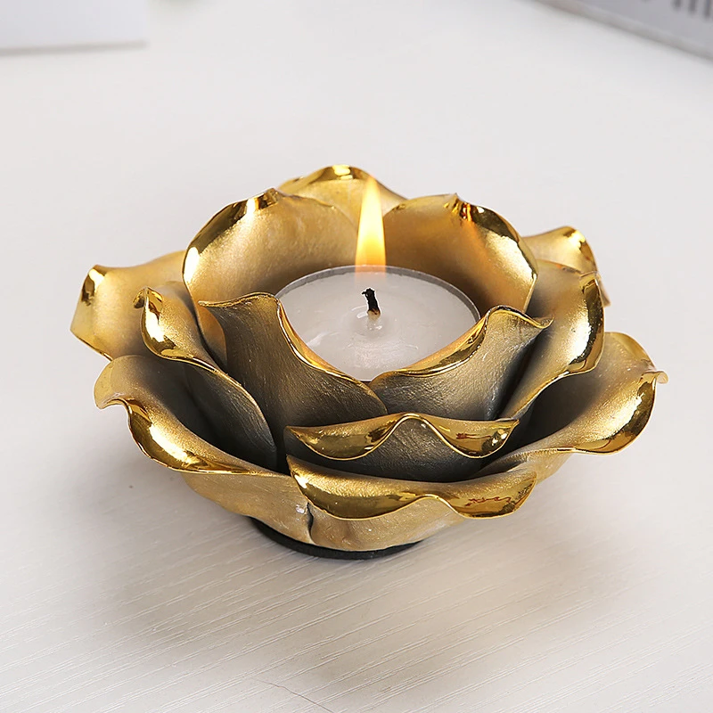Solid Color Lotus Shape Ceramic Scented Candle Holder Flower Desktop Elegant Home Decoration Atmosphere Party Supplies