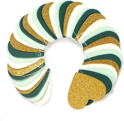 Sage Green Mint Gold Love Heart Garland for Rustic Wedding and Baby Shower Decor (Green Beige Gold)