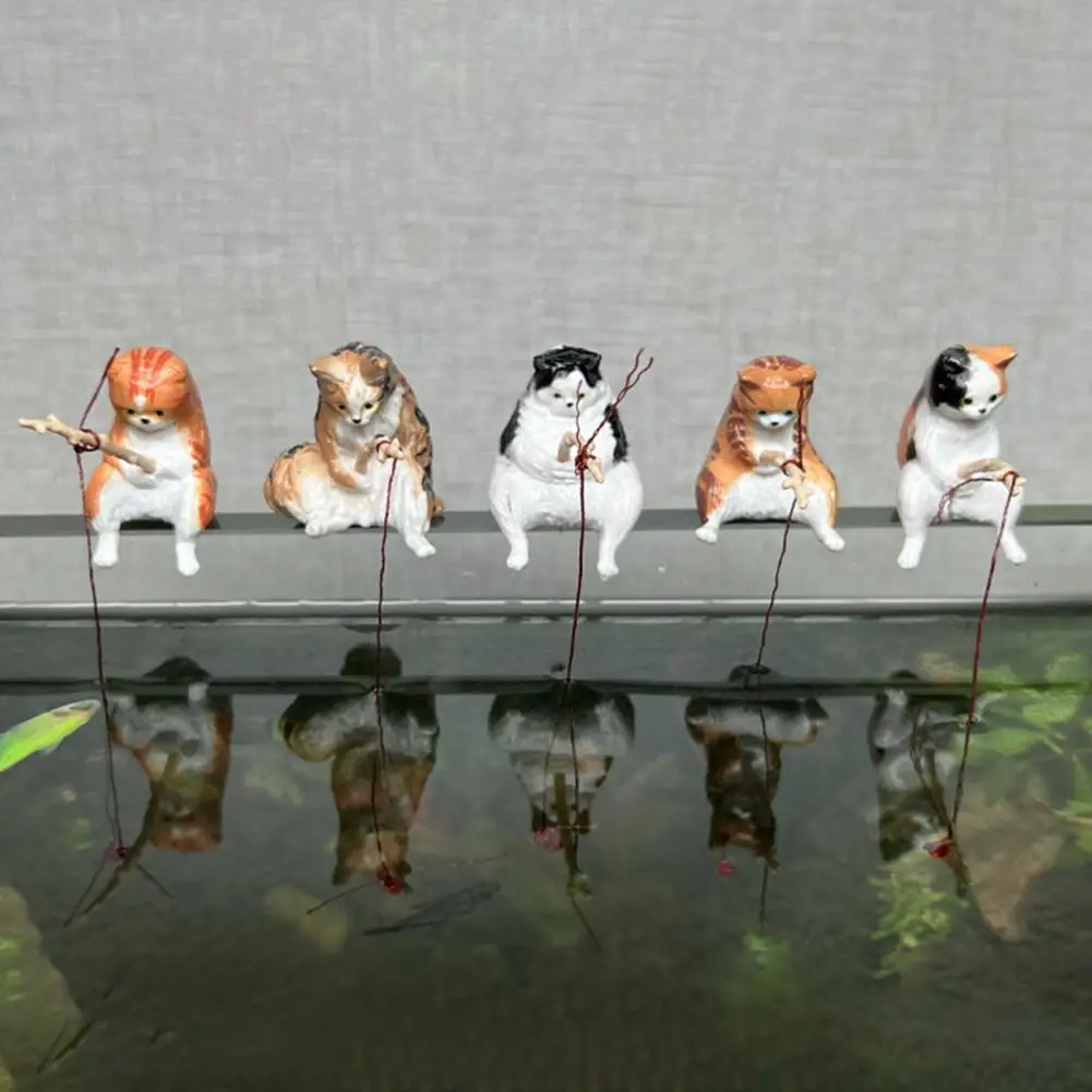 

Creative Aquarium DecorationSmall Fishing Cat Aquarium Accessories Landscaping Ornament Fish Tank Accessories DIY