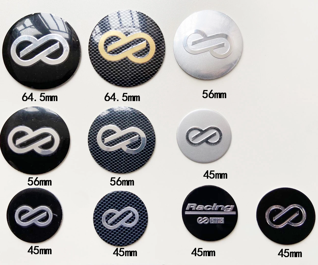 4PCS/lot 45mm 56mm 64.5mm Car Wheel Center Cap Emblem Sticker For ENKEI Racing Hub Cap Aluminium