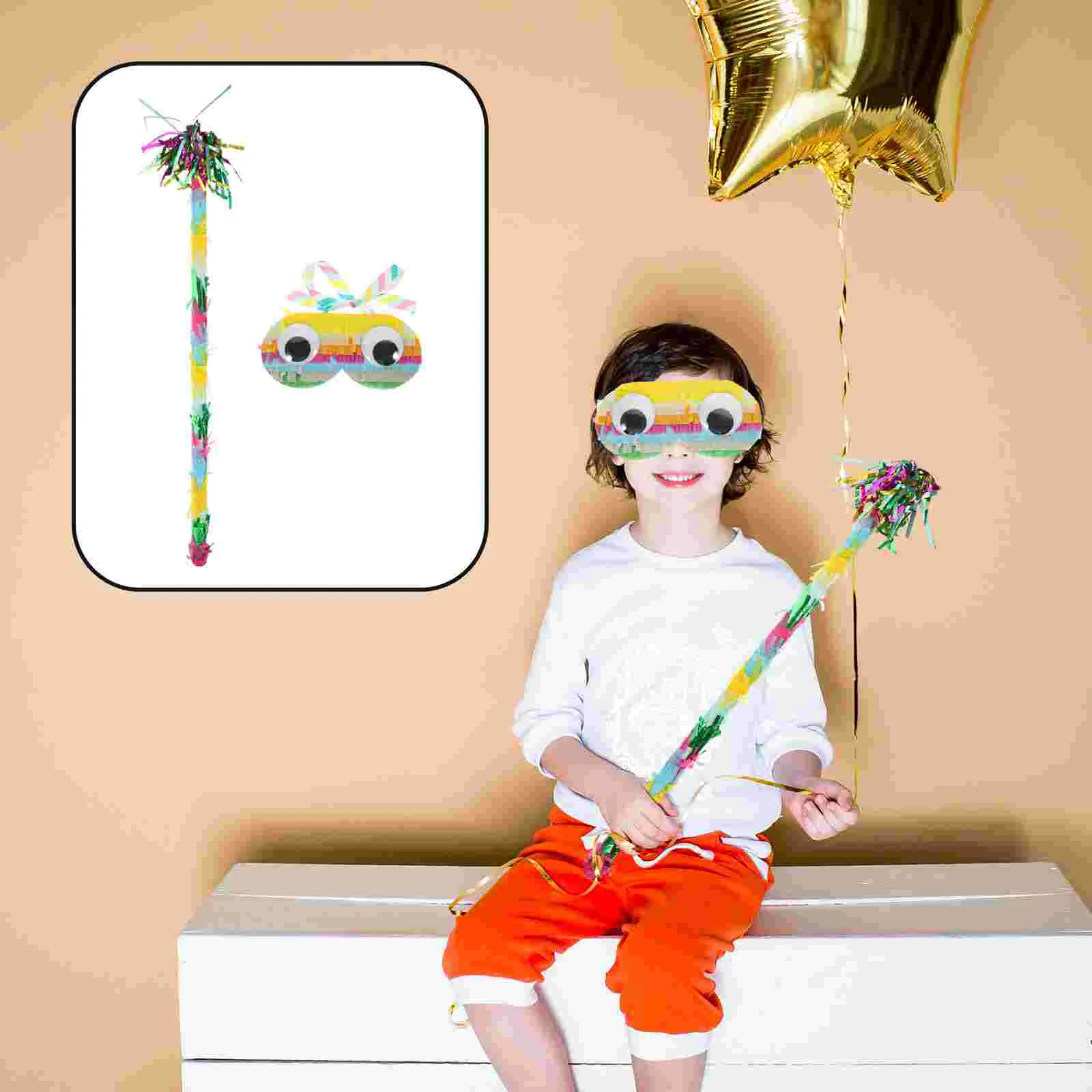 Pinata Toy Party Sticks Multicolored Decorate Prop Paper Kids Games Fun Birthday Celebration Decoration Child for Boys