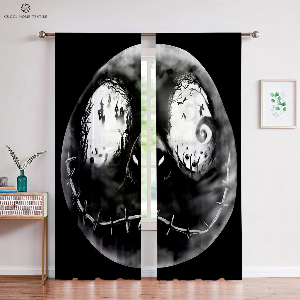 애니메이션 만화 폴리에스테르 섬유 창 커튼, 어린이 방 커튼, 침실 거실 주방 맞춤형 커튼, 2 개