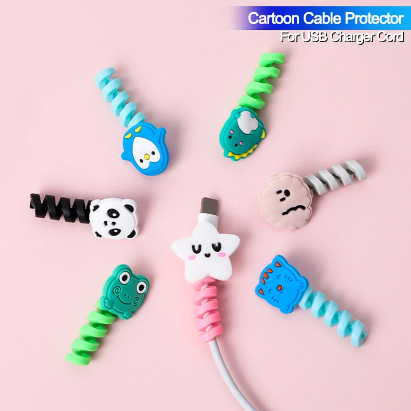 Cute Animal Cable Organizers Cartoon Cable Saver Cover Phone USB