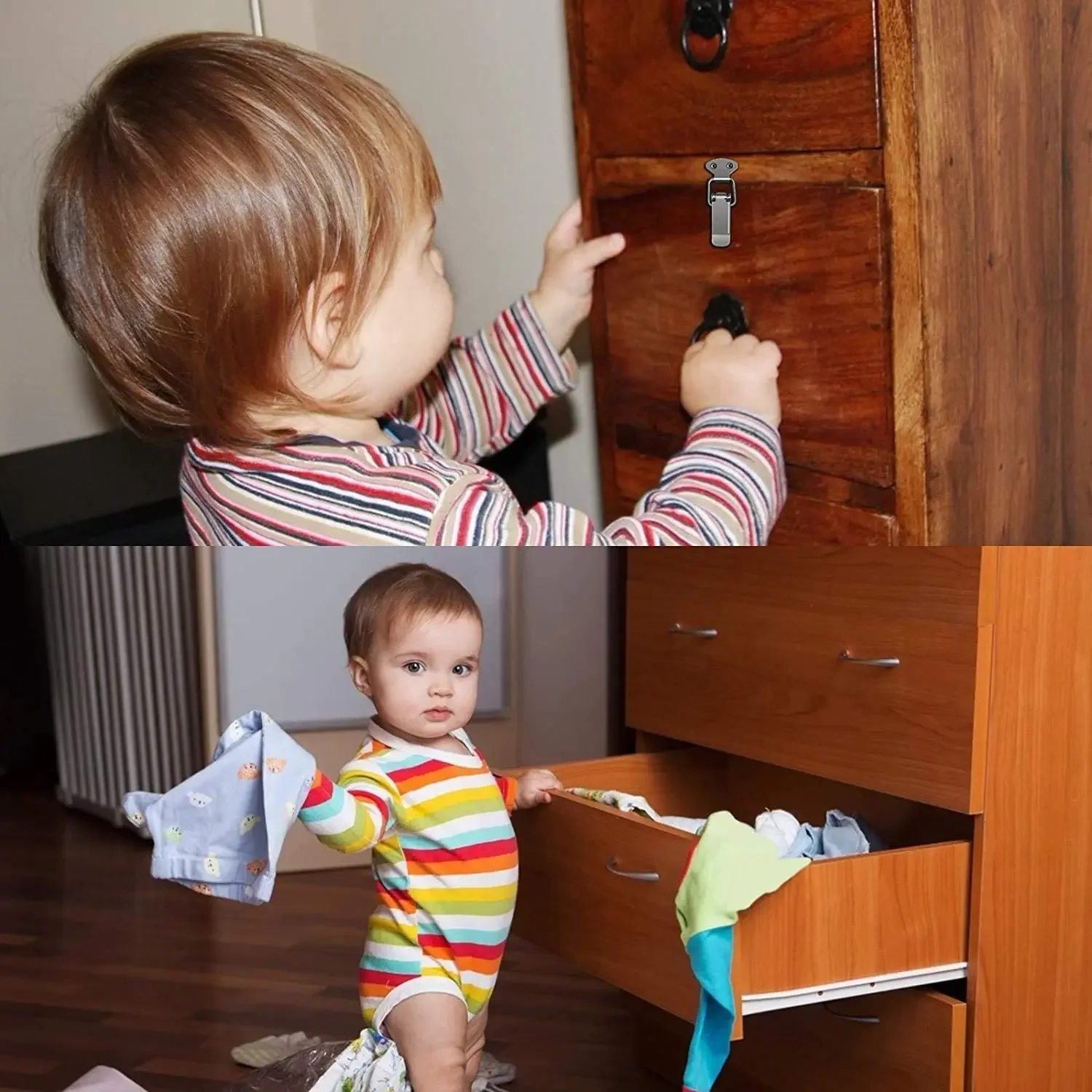 Fermagli A Leva Acciaio Inox - 5 Pezzi Per Scatole, Cassetti, Armadietti - Chiusura Sicura - Foto 1