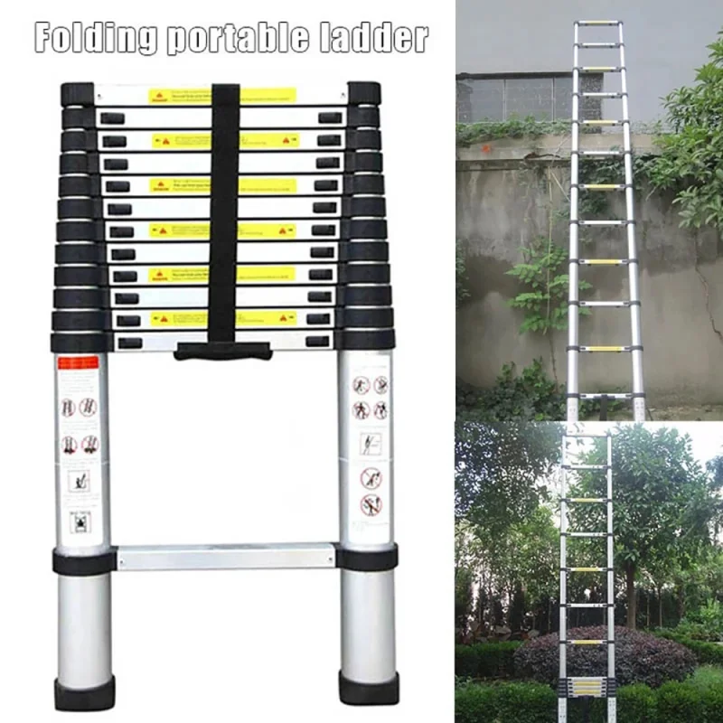 1.4meters Thickened Multifunctional Telescopic Ladder Portable Home Aluminum Alloy Engineering Outdoor Lifting Folding Ladder