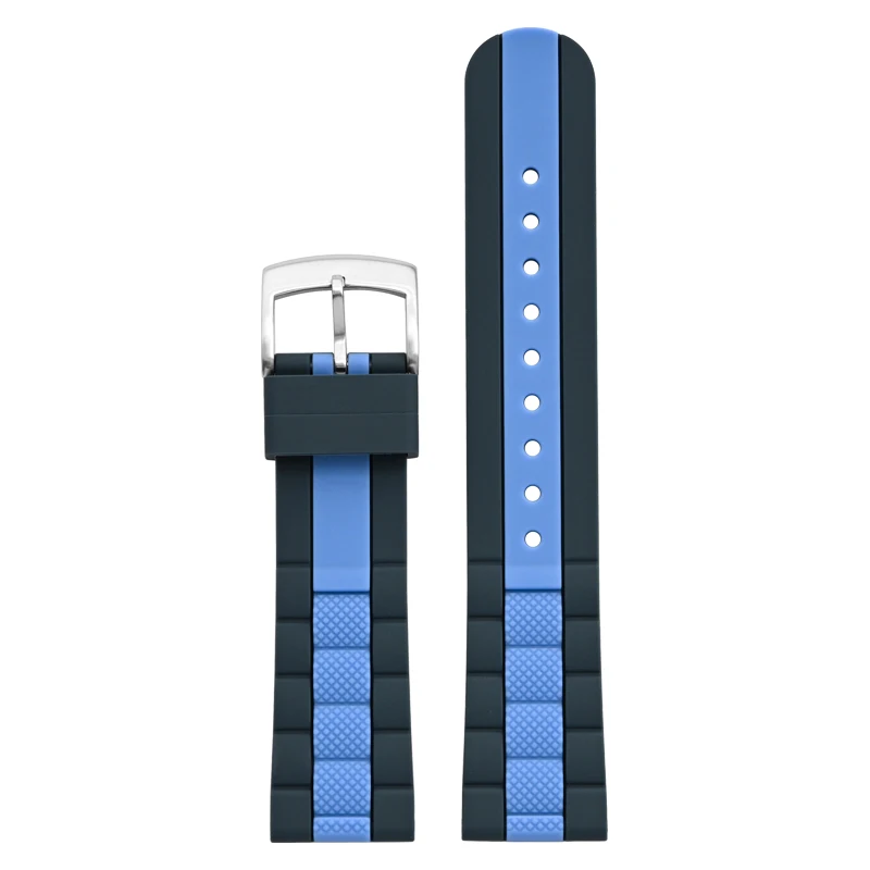 Zweifarbiges Silikonarmband für Swatch x Blancpain Uhren, hochfestes Uhrenarmband, Sportarmband für Five Ocean Diving Belt, 22 mm – Detail 6