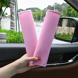 Universal Car Seat Belt Shoulder Protector Pads - Set of 2 Adjustable Safety Covers (2PCS - Ice silk Pink)