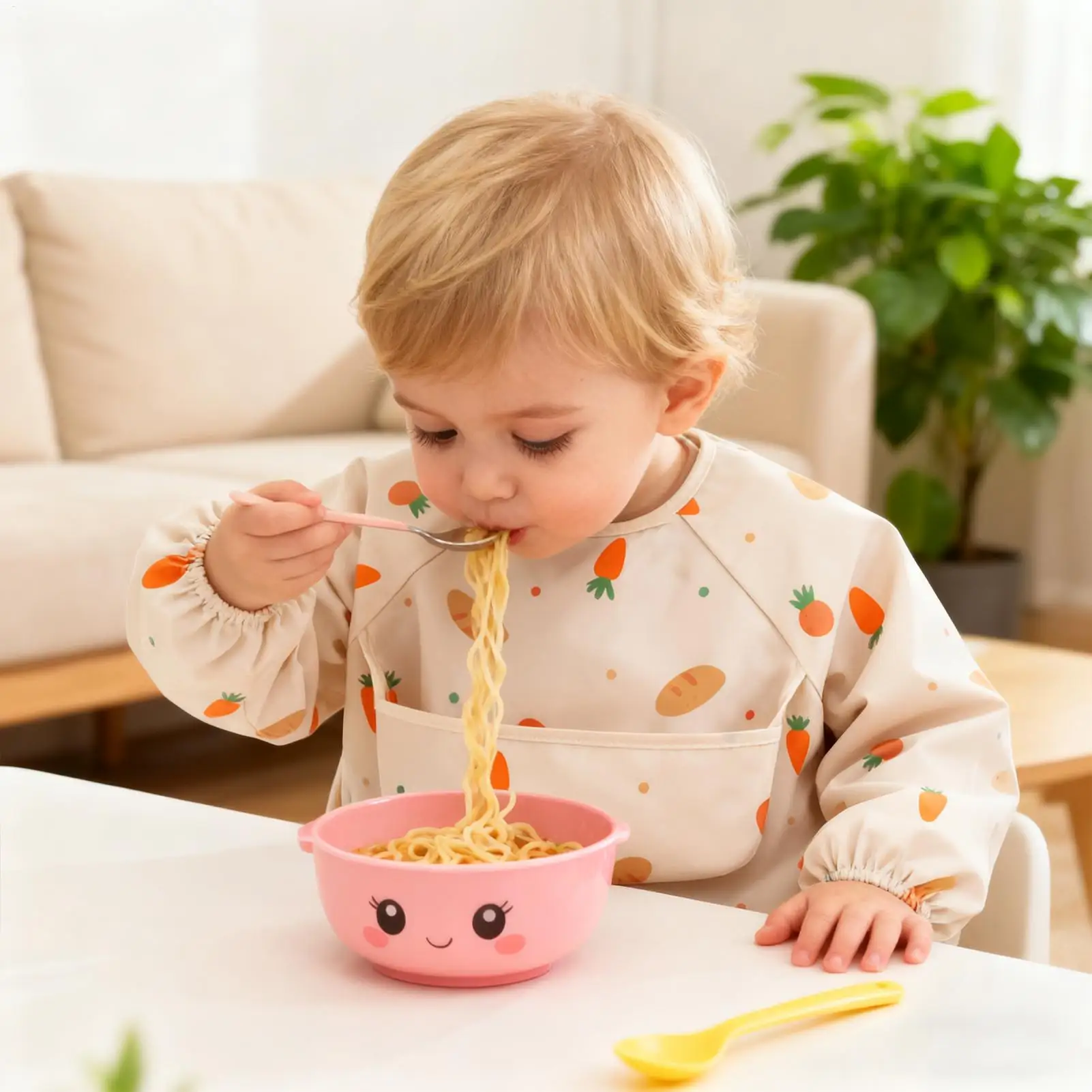 긴팔 방수 앞치마  스모크 턱받이 부드러운 소매 조절 가능한 이유식 스모크 긴..