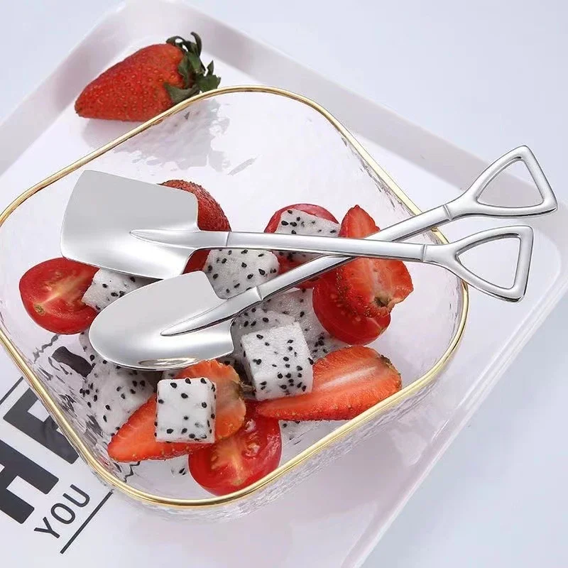 Description Picture 5 of item1/2/4PCS Coffee Spoon Shovel Spoons TeaSpoons Creative Spoon For Ice Cream Stainless Steel Dessert Scoop Tableware Cutlery Set