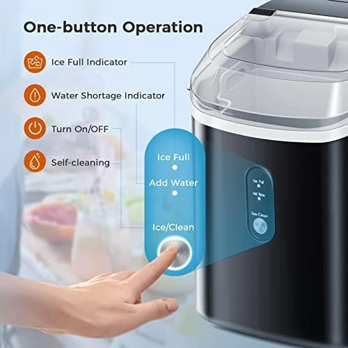 Nugget Ice Maker Countertop, Portable Ice Maker Machine with Self-Cleaning  Function, 33lbs/24H, Sonic Ice Maker for Home/Kitchen - AliExpress