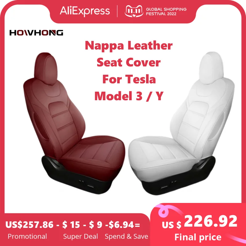 Car Seats Cover For Tesla Model 3 Y Nappa Leather Full Surround Style Factory Wholesale Price White Cushion Interior Accessories - Custom Fit Seat Cover - AliExpress