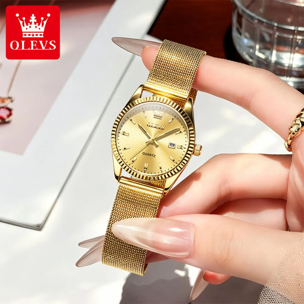 OLEVS 5692 Montres pour femmes, montre à quartz avec date automatique, montre-bracelet de luxe, étanche, élégante, montre de soirée pour femmes, NOUVEAU 2026 1