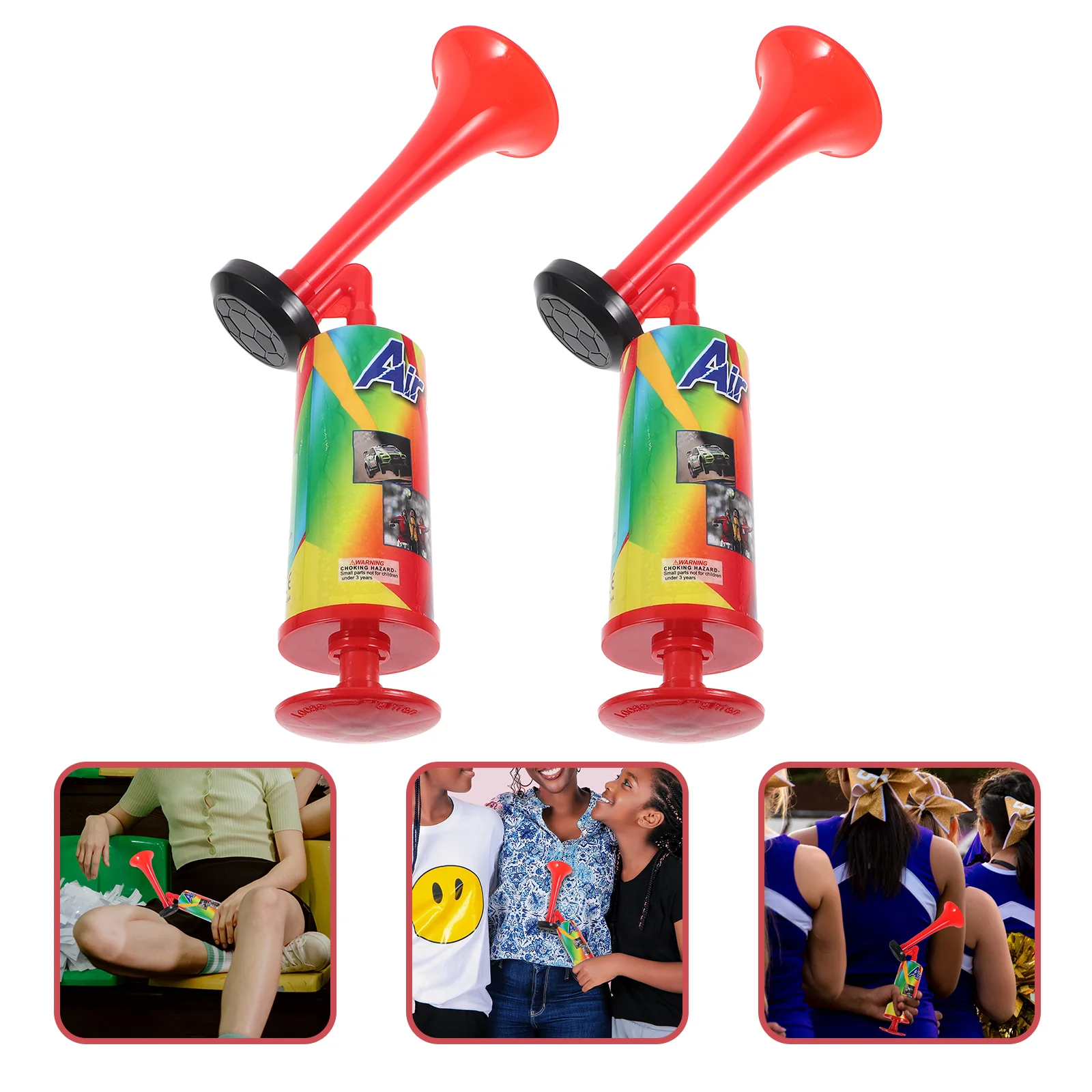 

1/2pcs Hand Held Air Horn Pump Trumpet Loud Noise Maker Safety Football Soccer Sports Events Cheering Props Random Color