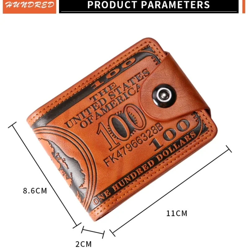 Men's Wallets  Dollar PatternWallet Male Leather Walet Photo Card HolderFashion Large Capacity Wallet Purse Bag - 4