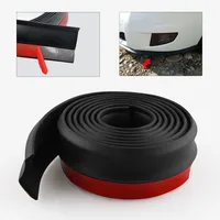 Universal Car Front Bumper Lip Splitter Spoiler Rubber Skirt Protector BodyTrim Bumper Lip Strip Car Side Lip Exterior Mouldings 2