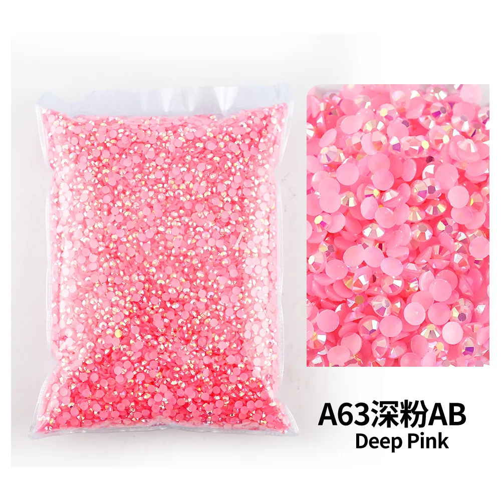 Colorful AB Transparent Resin Rhinestone FlatBacks for Nail Art and Garment Decoration - Bulk Wholesale