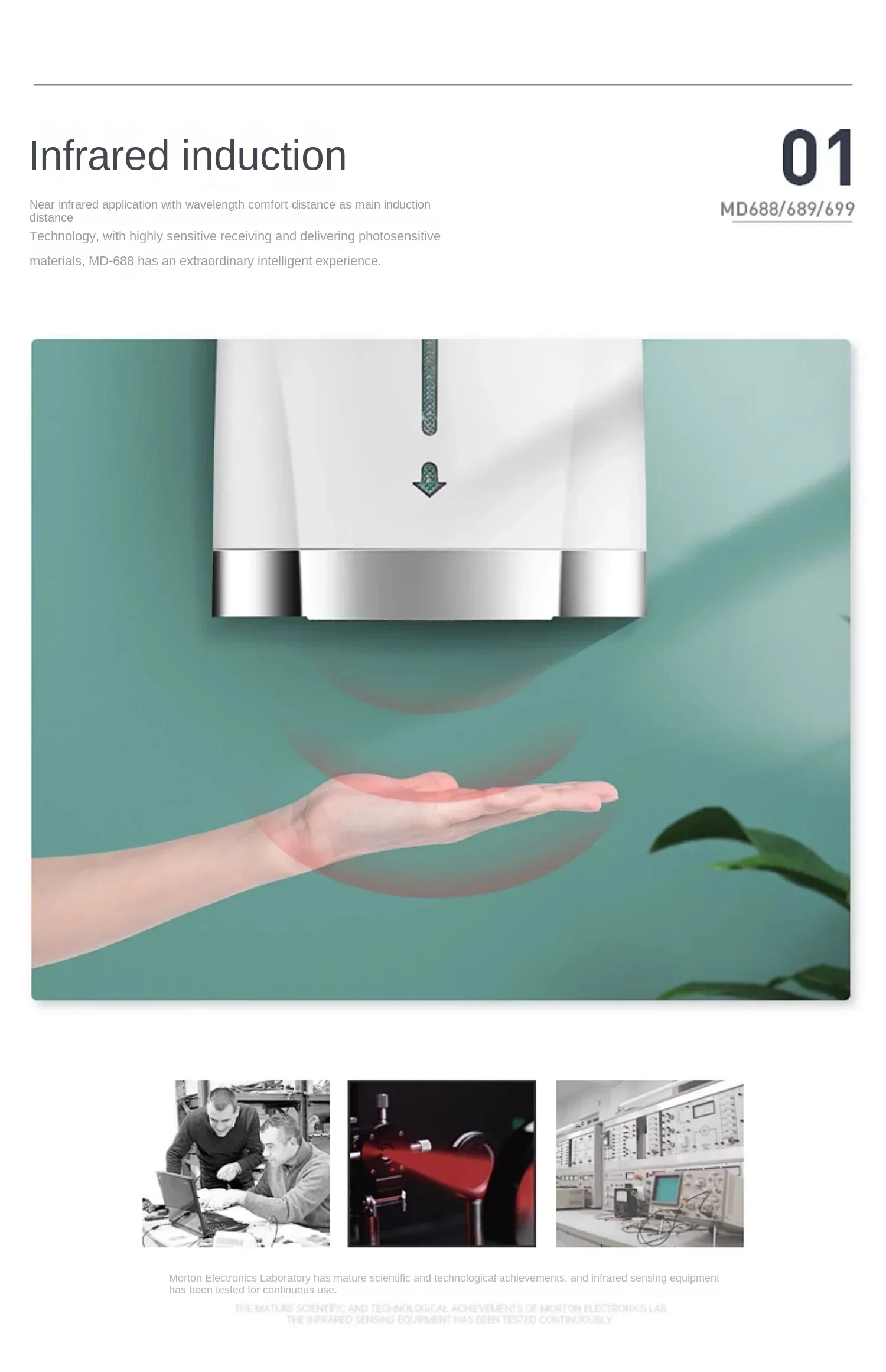 Description Picture 6 of item220V Morton Automatic Hand Dryer with Sensor, Quick Drying and Hygienic for Bathroom