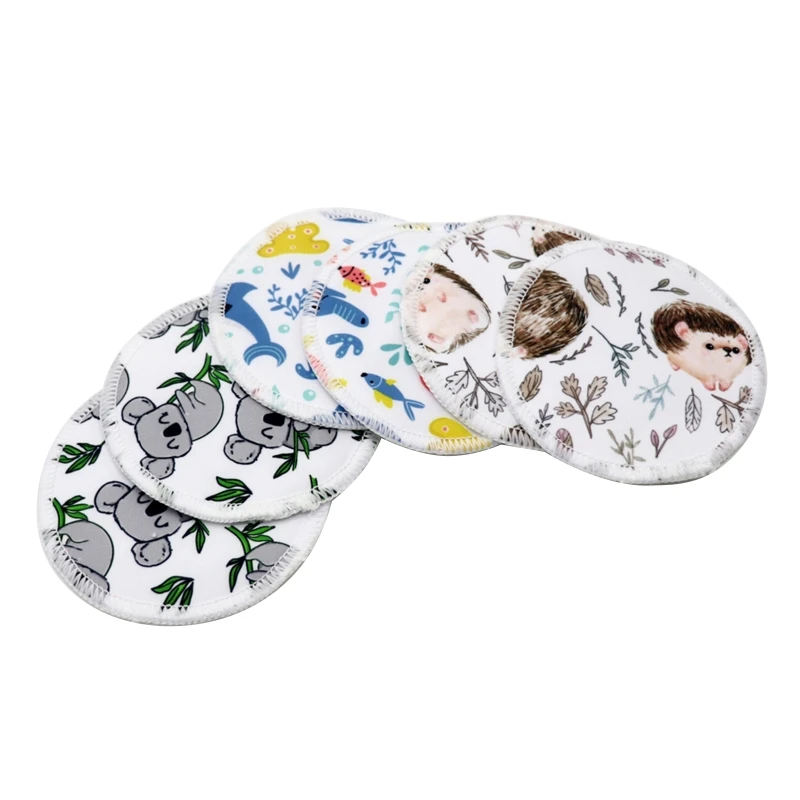 Reusable Nursing Pads 6 Pcs Washable Bamboo Fiber Breastfeeding Breast Pad Super Absorbency Mat for Mum Maternity Feeding Pad