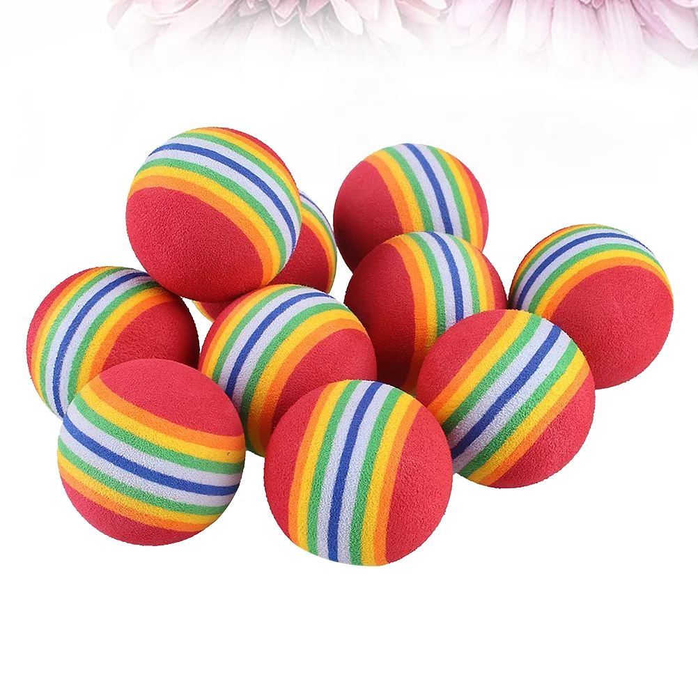 

10 Pcs Chew Toys for Puppies Pet Interactive Floating Ball Pets Cat Rainbow EVA