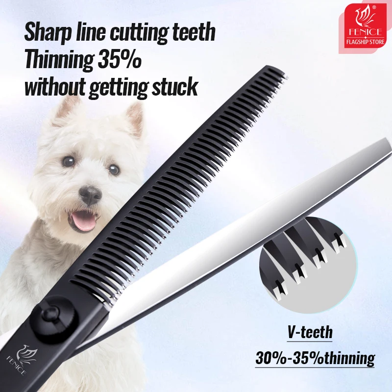 Dog Grooming Scissors Fenice professional 7 inch curved cutting serration scissors blade with saw pet scissors for dog grooming shears makas tijeras dog grooming scissors,dog grooming scissors kit