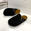 Classic Fashion Women's Suede Mules Slippers Men Clogs Cork Insole Sandals with Arch Support Outdoor Beach Slides Home Shoes 5