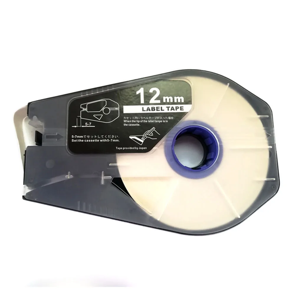 

Label Sticker TM-1112W 12mmx30m white Tape Label For Cable ID Printer mk2100,mk1100,mk1000,mk2500,m-1pro11 ink ribbon Typewriter