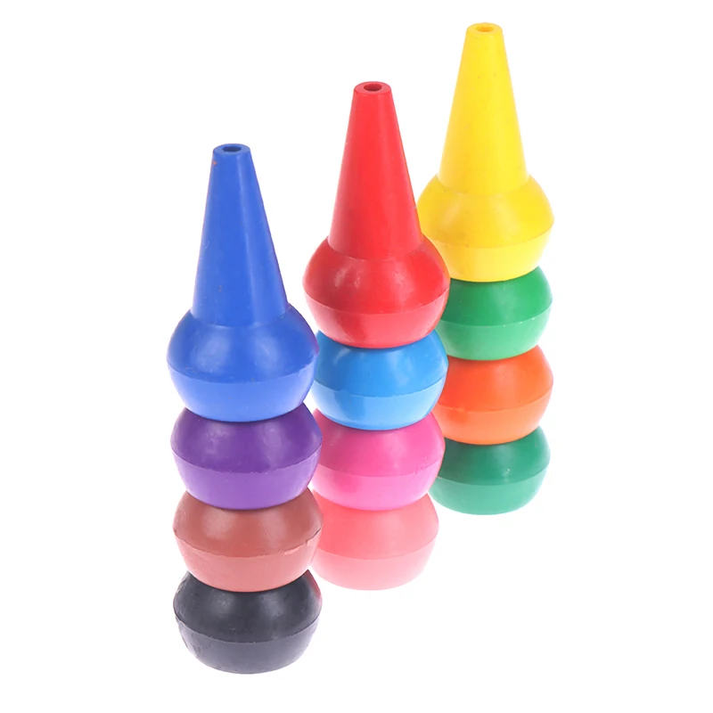 Non-toxic Children's Safety Color Crayon 12Pcs colored crayons children painting supplies Baby 3D Finger Art Supplies Kindergarten Easy to Erase Educational Kid Stationery