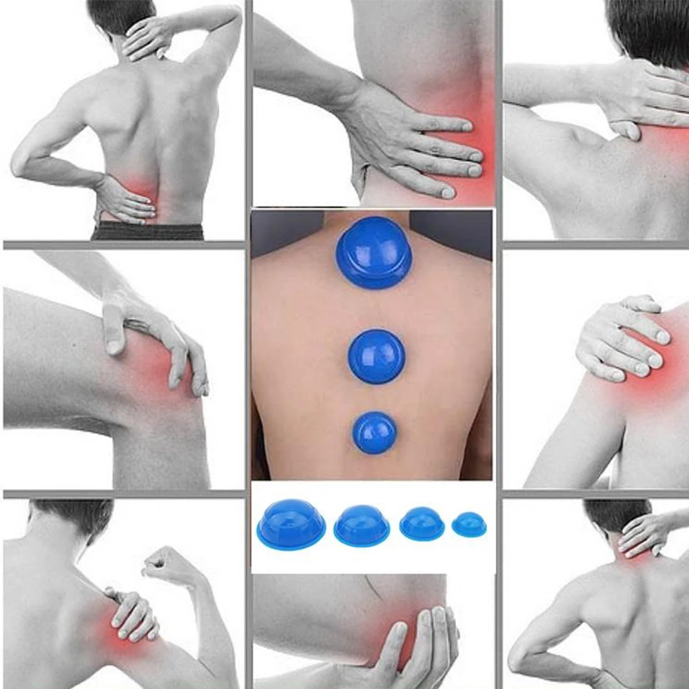 12Pcs/Set Strong Suction Vacuum Cupping Chinese Therapy Silicone Anti Cellulite Cans Body Massager Slimming Tools 5 Sizes Jars 3