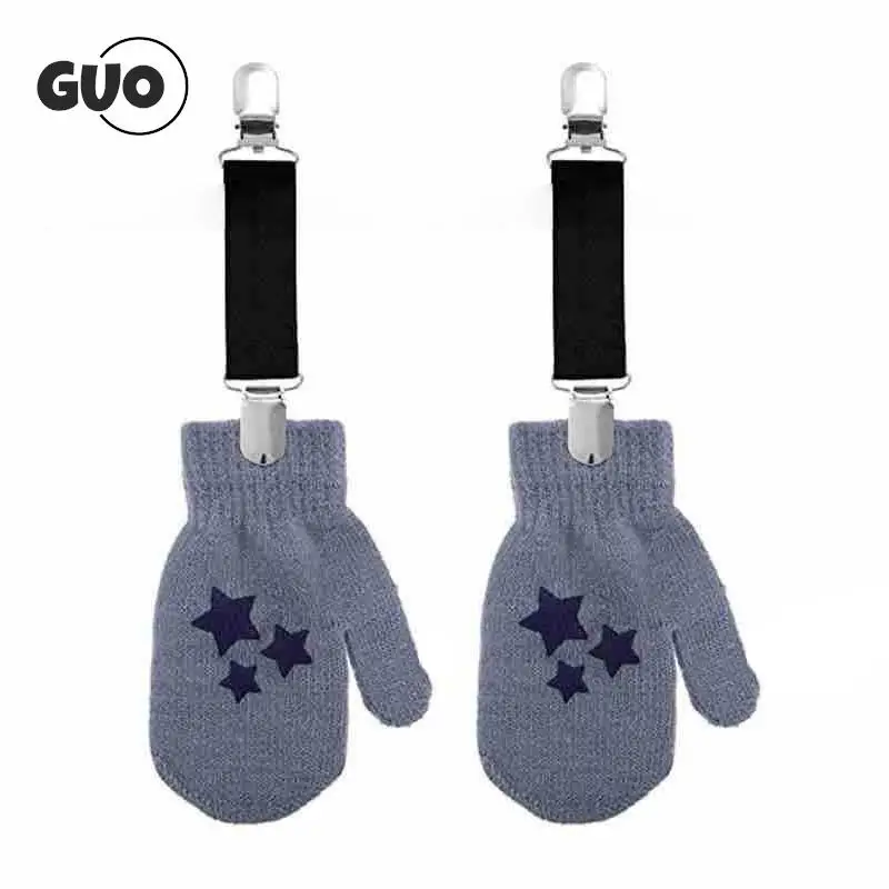 4pcs Kids Skiing Gloves Non-Slip Straps Versatile Elastic Glove Mitten Clip Blouse Clasp Linking Straps For Kids Sleeves Gloves 2