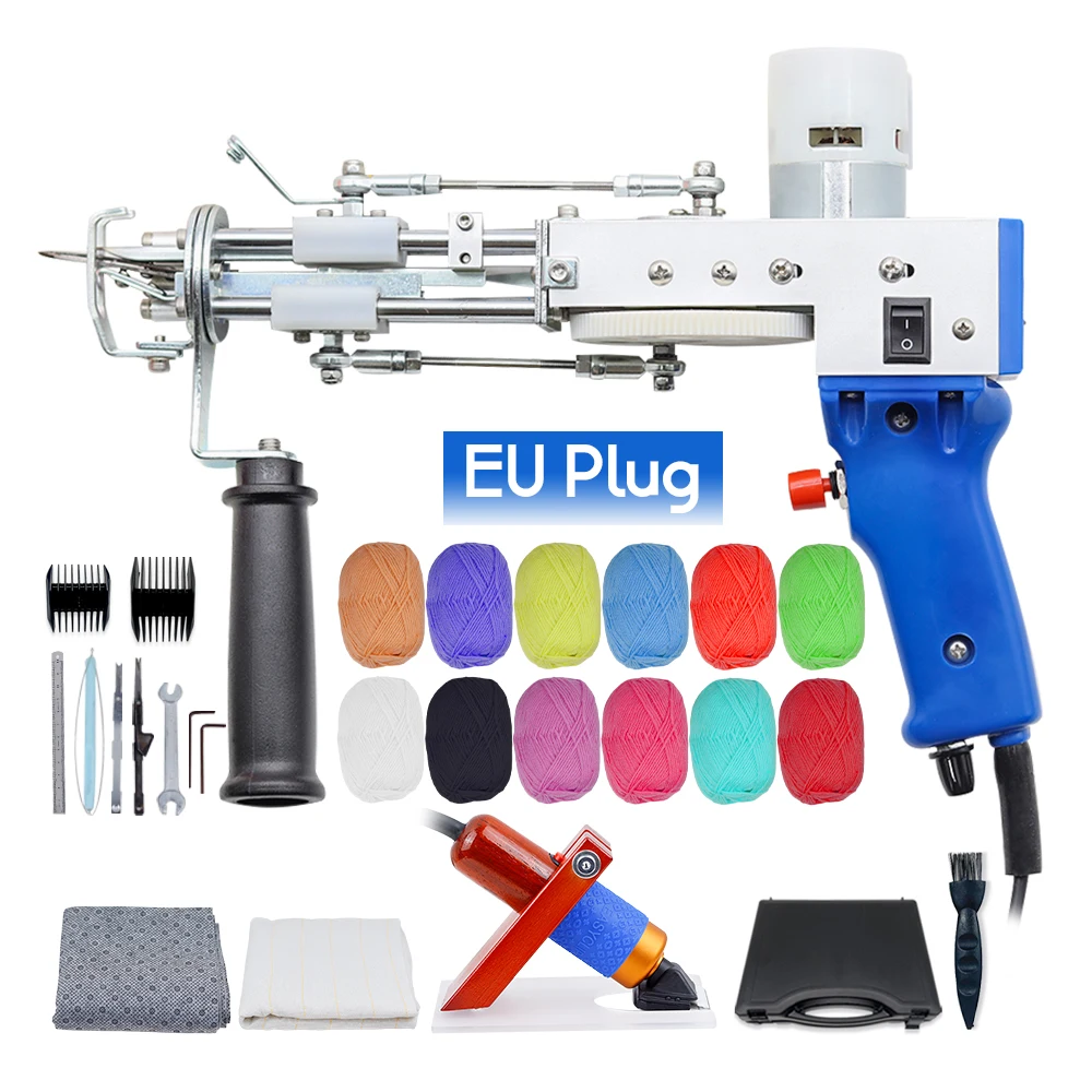 ערכת מתנע אקדח לטופטינג-ערכת הכנת שטיח עם תיבת אחסון ייעודית, אקדח טופטינג שטיחים 2 ב 1 ערכה עם בד טופטינג וטופטינג