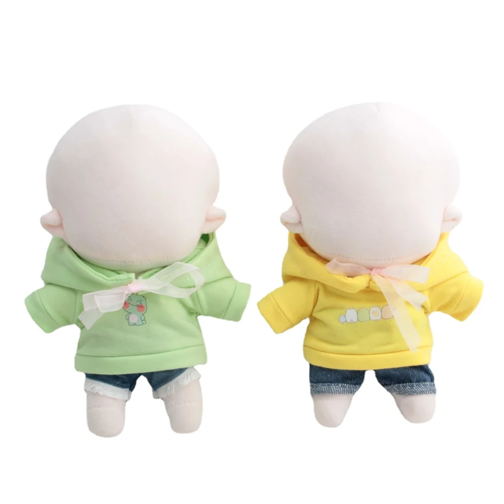 20CM Doll Clothes 5 Color  Hoodies Cute Animals Ear Sweatshirt For Idol Dolls Accessories Plush Toys Clothing Fans Gifts 20cm kawaii doll clothes 2pcs blue jeans brown hoodies boy suit diy clothing accessories for girls fans kids collection gifts