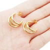 1 Pair 18K Gold Plated Stainless Steel Triple C Hoop Earrings Trendy Exaggerated Huggie Earring Hip Hop Jewelry Gifts for Women 1
