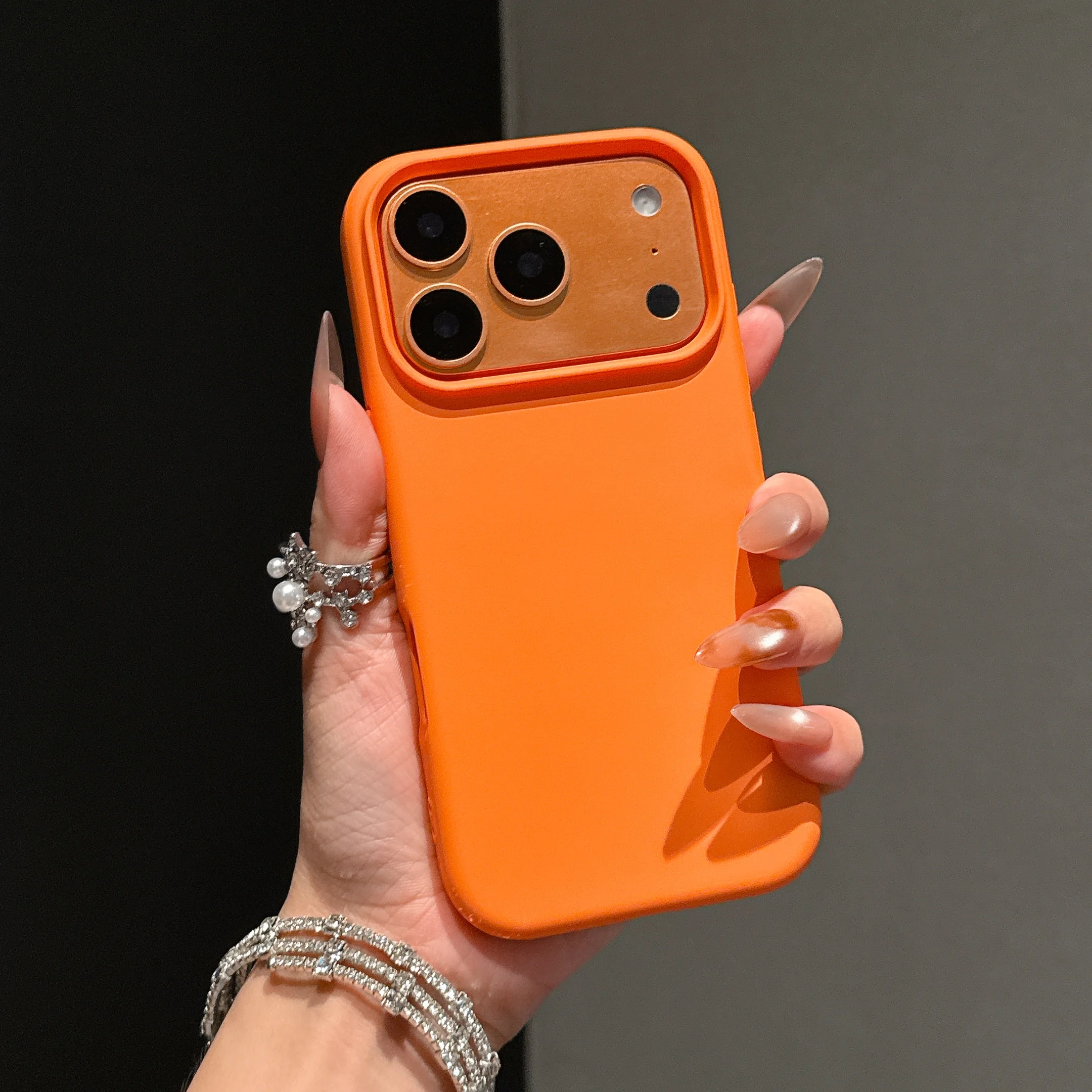 Vibrant Orange Non-Slip Liquid Silicone Phone Case