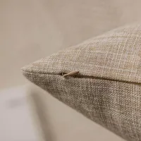 Housses de coussin en toile de jute beige, housse de coussin pour canapé, salon, banc, sol, décoration d'intérieur, ensemble de 2 pièces, 18x18 pouces 4